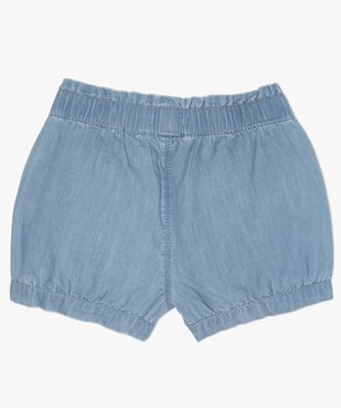 Short bébé fille bloomer en chambray brodé vue3 - GEMO(BEBE DEBT) - GEMO