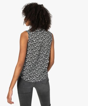 Blouse femme sans manches imprimée avec col chemise vue3 - Nikesneakers(FEMME PAP) - Nikesneakers