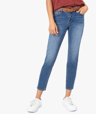 Jean femme coupe Slim longueur 7/8ème avec ceinture vue1 - GEMO(FEMME PAP) - GEMO