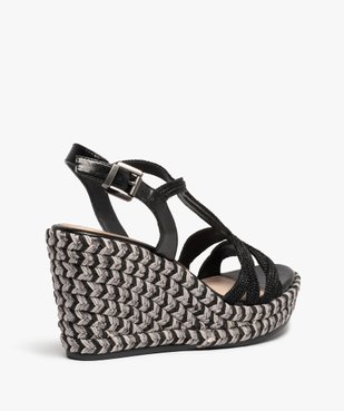 Sandales femme à talon compensé et brides en cordelette vue4 - GEMO(URBAIN) - GEMO