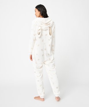 Combinaison pyjama femme en maille peluche à motifs pailletés vue3 - GEMO(HOMWR FEM) - GEMO
