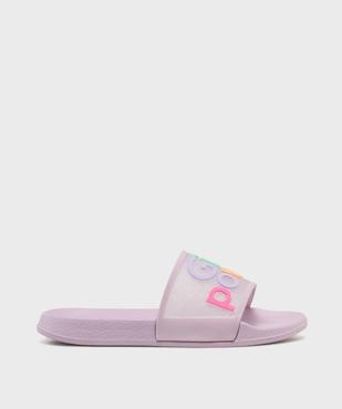 Mules de plage avec inscription multicolore fille vue1 - GEMO (PLAGE) - GEMO