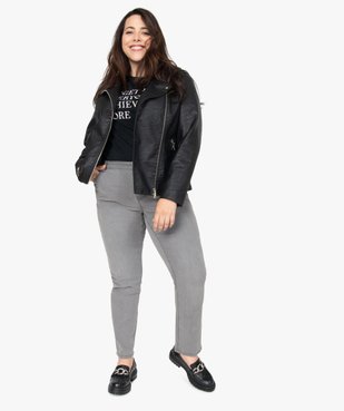 Veste femme esprit biker avec fermetures zippées vue5 - GEMO (G TAILLE) - GEMO