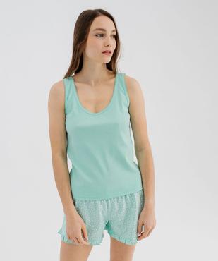 Débardeur lingerie en maille côtelée femme vue1 - GEMO 4G FEMME - GEMO