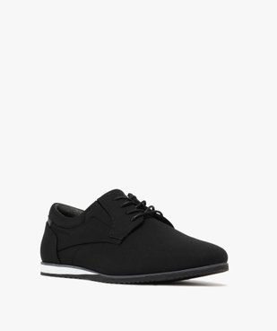 Derbies homme à semelle sportswear dessus textile  vue2 - MARIO BALDANO - GEMO