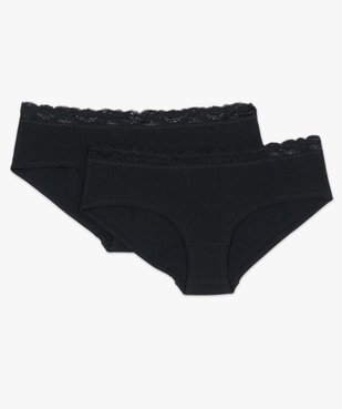Shorty en coton stretch avec ceinture dentelle femme (lot de 2) vue6 - GEMO 4G FEMME - GEMO