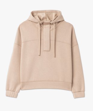 Sweat à capuche oversize avec col zippé femme vue4 - GEMO(FEMME PAP) - GEMO