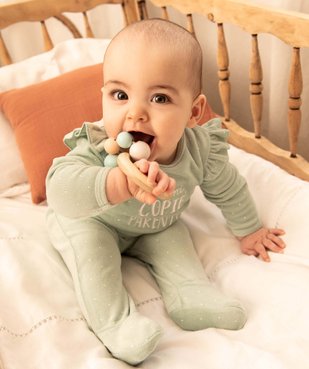 Pyjama bébé fille en velours à pois avec volants sur les épaules vue6 - GEMO(BB COUCHE) - GEMO