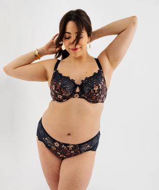 Culotte en microfibre et dentelle femme grande taille vue3 - GEMO(HOMWR FEM) - GEMO