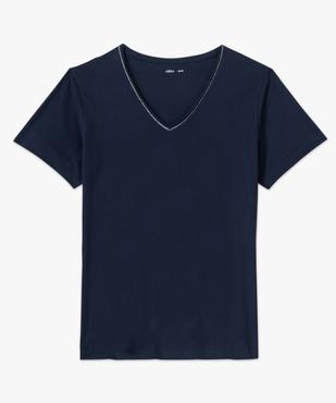 Tee-shirt femme grande taille avec col V et manches courtes vue4 - GEMO (G TAILLE) - GEMO