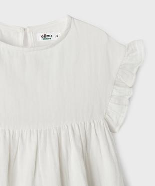 Robe en gaze de coton avec manches volantées fille vue3 - GEMO 4G FILLE - GEMO