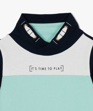 Sweat garçon tricolore avec col fantaisie vue3 - GEMO (ENFANT) - GEMO