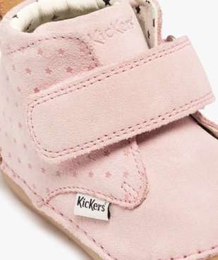 Chaussures premiers pas bébé fille bottillons en cuir suédé uni à scratch - Kickers X Bonton vue6 - KICKERS - GEMO