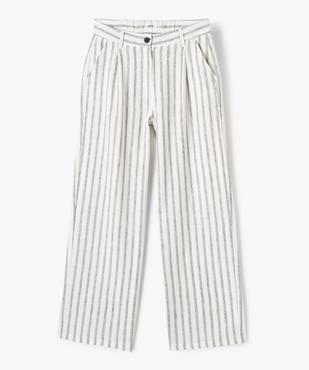 Pantalon fille large et souple à rayures vue1 - GEMO (JUNIOR) - GEMO