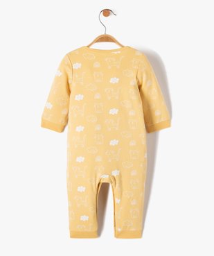 Pyjama bébé en jersey imprimé chat à ouverture ventrale vue3 - GEMO(BB COUCHE) - GEMO