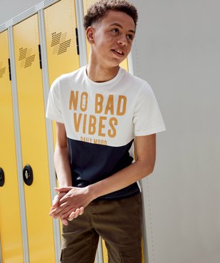 Tee-shirt garçon à manches courtes avec message vue6 - GEMO (ENFANT) - GEMO
