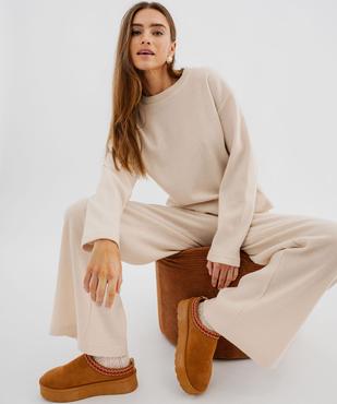 Pull à col rond uni coupe large femme vue1 - GEMO(FEMME PAP) - GEMO