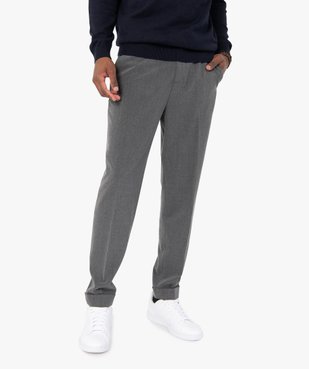 Pantalon homme en toile stretch avec taille élastiquée vue2 - GEMO (HOMME) - GEMO