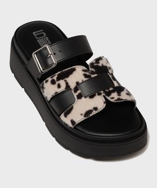 Mules à semelle plateforme motif animalier femme vue5 - 5 MILES - GEMO