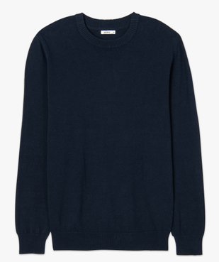 Pull homme uni en maille fine avec col rond vue4 - GEMO (HOMME) - GEMO
