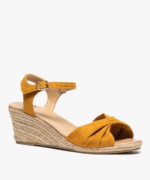 Sandales femme à talon compensé en corde vue2 - GEMO(URBAIN) - GEMO