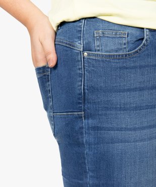 Jean femme grande taille coupe Slim aspect usé vue2 - GEMO (G TAILLE) - GEMO
