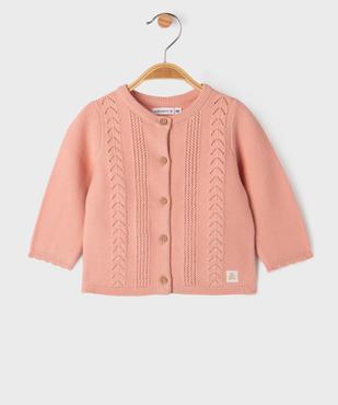 Gilet en coton avec bandes fantaisie bébé fille - LuluCastagnette vue2 - LULU CASTAGNETTE GEMO FOR GOOD - GEMO