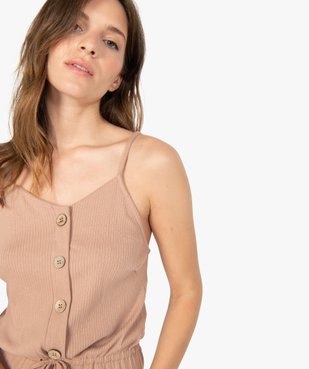 Robe femme en maille côtelée à fines bretelles vue2 - GEMO(FEMME PAP) - GEMO