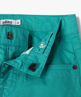 Bermuda garçon en coton twill uni à revers vue2 - GEMO 4G GARCON - GEMO