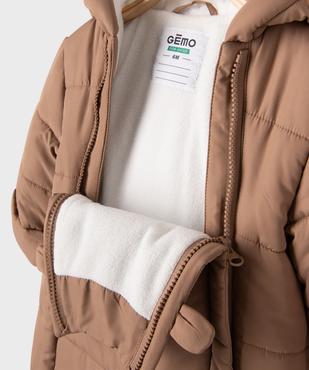 Combinaison pilote à capuche, moufles et double zip bébé vue3 - GEMO(BB COUCHE) - GEMO