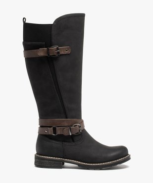 Bottes femme à talon plat et brides décoratives vue1 - GEMO (CASUAL) - GEMO