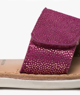 Sandales bébé fille en cuir pailleté brides à scratch vue6 - GEMO(BEBE DEBT) - GEMO