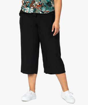 Pantalon femme grande taille en toile unie coupe ample vue1 - GEMO(FEMME PAP) - GEMO