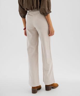 Pantalon large en velours côtelé à pont décoratif femme vue3 - GEMO(FEMME PAP) - GEMO