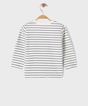 Tee-shirt manches longues à rayures et motif ourson bébé garçon - LuluCastagnette vue4 - LULU CASTAGNETTE GEMO FOR GOOD - GEMO