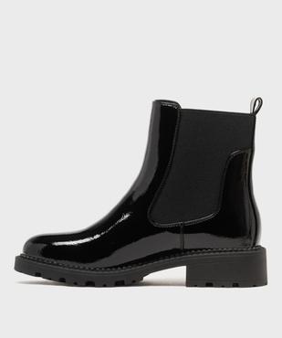 Boots femme vernies style Chelsea à semelle crantée vue11 - 5 MILES - GEMO