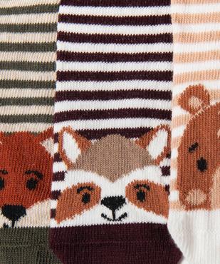 Chaussettes tige haute rayées et imprimées bébé (lot de 3) vue2 - GEMO 4G BEBE - GEMO