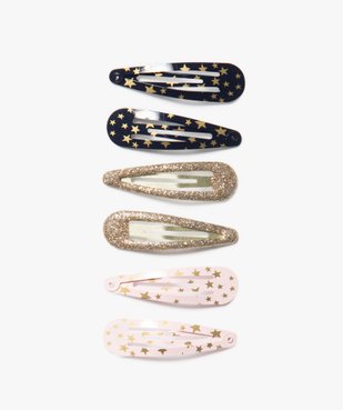 Pinces à cheveux fille à motifs étoiles (lot de 6) vue2 - GEMO (ACCESS) - GEMO