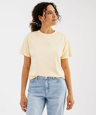 Tee-shirt manches courtes col rond uni en coton femme vue2 - GEMO 4G FEMME - GEMO