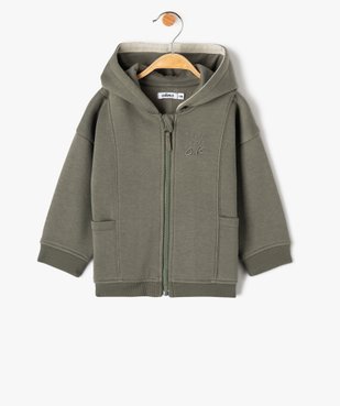 Sweat zippé molletonné à capuche bébé garçon vue1 - GEMO(BEBE DEBT) - GEMO