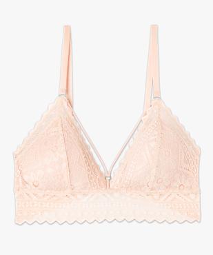 Soutien-gorge triangle sans armatures en dentelle à mousses amovibles femme vue4 - GEMO(HOMWR FEM) - GEMO
