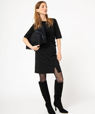 Robe à manches courtes avec effet noué femme vue5 - GEMO(FEMME PAP) - GEMO