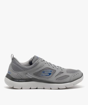Baskets homme unies détails en mesh - Skechers vue1 - SKECHERS - GEMO
