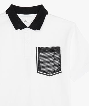 Polo manches courtes poche contrastante garçon vue2 - GEMO (ENFANT) - GEMO