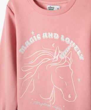 Sweat molletonné avec motif girly fille vue2 - GEMO 4G FILLE - GEMO