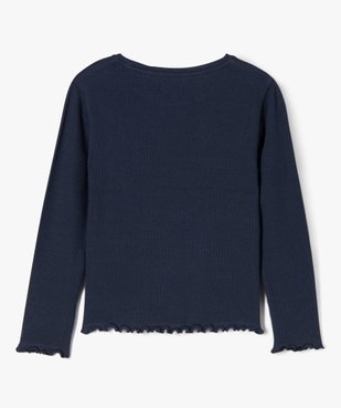 Tee-shirt à manches longues et maille côtelée fille vue3 - GEMO 4G FILLE - GEMO
