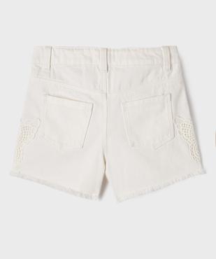 Short en jean brodé à bord franc fille vue5 - GEMO (ENFANT) - GEMO