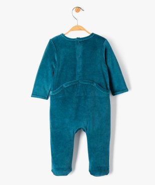 Pyjama bébé à pont-dos en velours avec message vue3 - 1E PRIX BY GEMO - GEMO