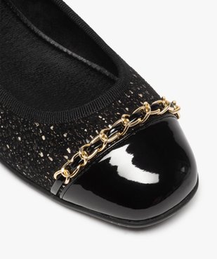Ballerines femme à bout verni et chaînette métallisée vue6 - GEMO(URBAIN) - GEMO