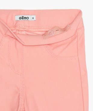 Jegging fille uni avec taille ajustable vue3 - GEMO (ENFANT) - GEMO